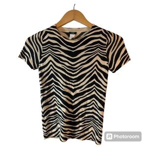 J. Crew Zebra Print Top - Black and White
